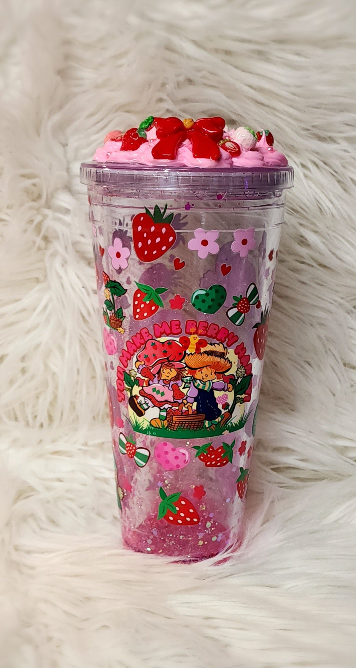 Special order tumblers feature double walls and fancy lids.